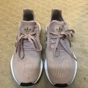 Rose Gold Adidas Tennis Shoes